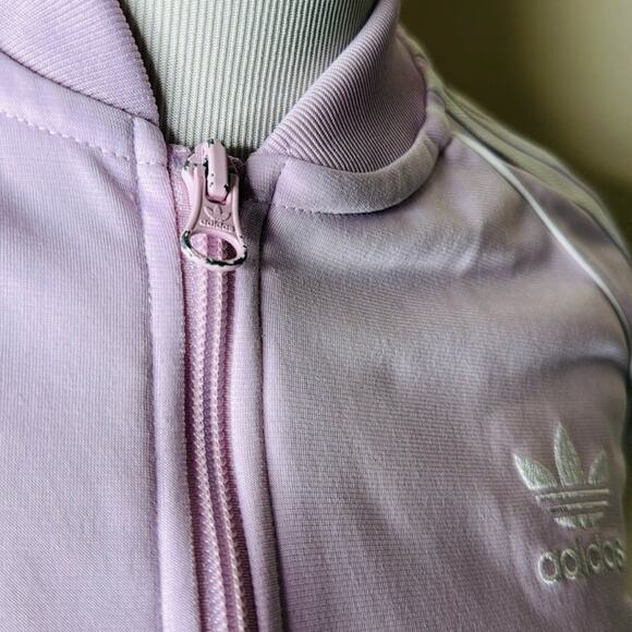 Adidas Girls Lavender 3 Stripe Track Jacket - Picture 5 of 7